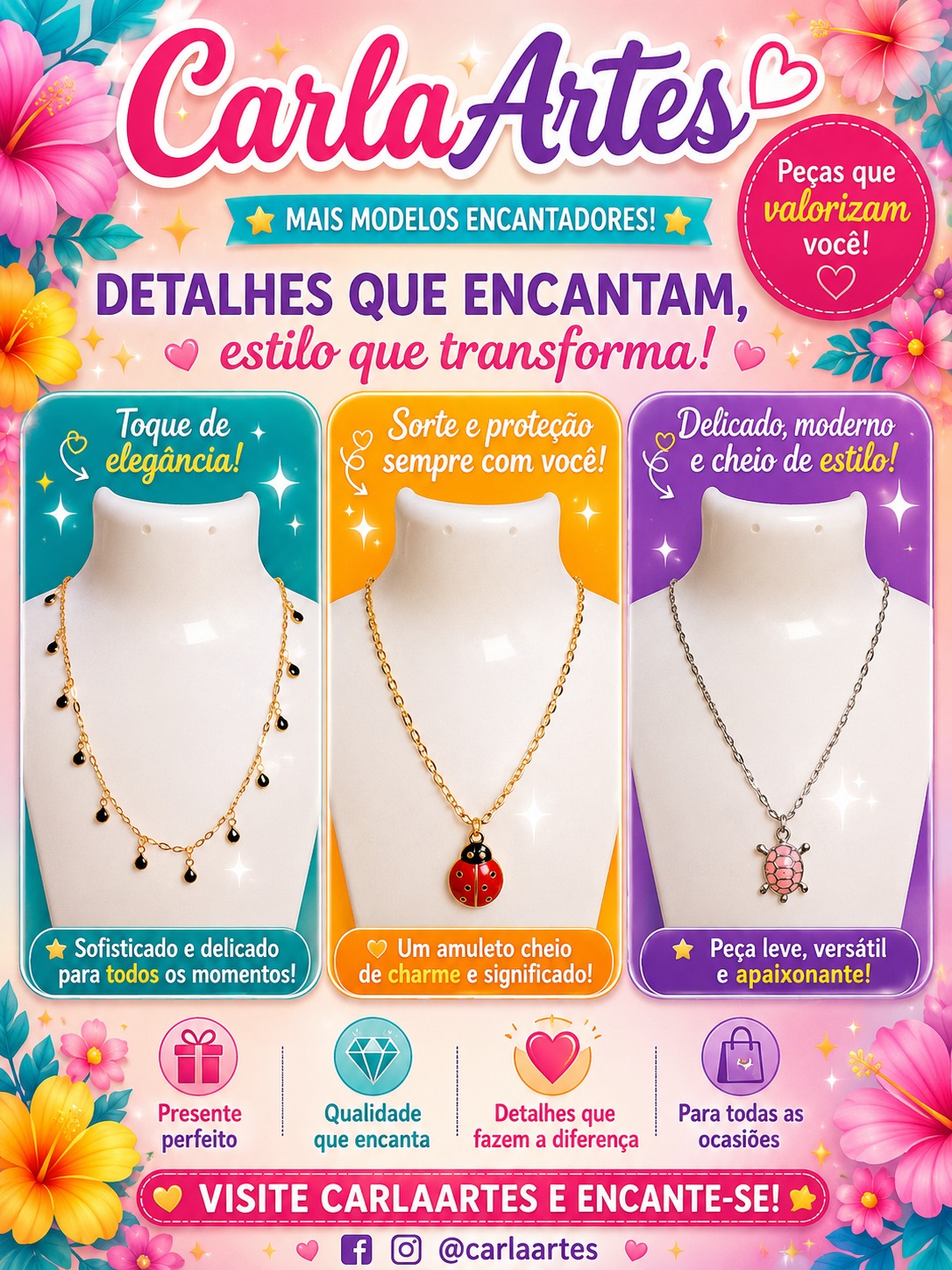 Colares de Pendente "Detalhes que Encantam" – Coleção CarlaArtes - Image 2